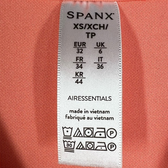 SPANX Orange Stretch Fabric Mini Dress Short Sleeve Size XS - Picture 5 of 10